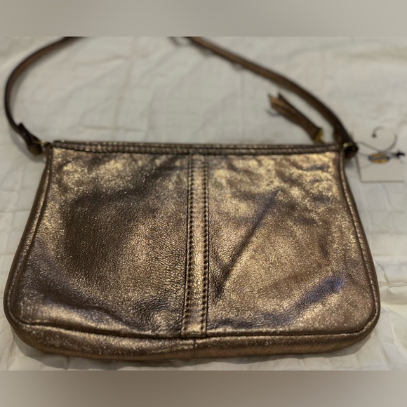 FOSSIL Erin Small Top Zip Crossbody Bag Handbag Copper Rose Gold Metallic NWT - Picture 6 of 12